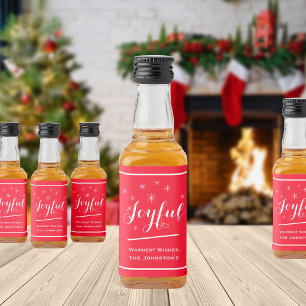 Weihnachten Joyful Gifting Script Name Niedlich Re Alkoholflaschenetikett