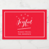 Weihnachten Joyful Gifting Script Name Niedlich Re Alkoholflaschenetikett (Einzelnes Label)