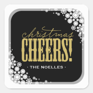 Weihnachten jubelt Schneeflocke-modernem Quadratischer Aufkleber