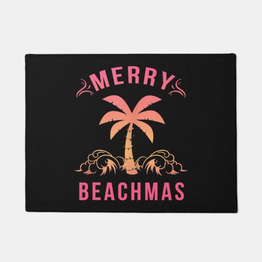 Weihnachten Juli Küste Strand Merry Beachmas Palm Fußmatte (Vorderseite)