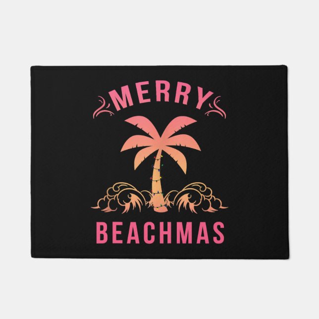 Weihnachten Juli Küste Strand Merry Beachmas Palm Fußmatte (Vorderseite)