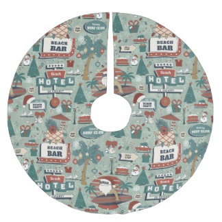 Weihnachten Juli Route 25 Strand tropischer Weihna Polyester Weihnachtsbaumdecke