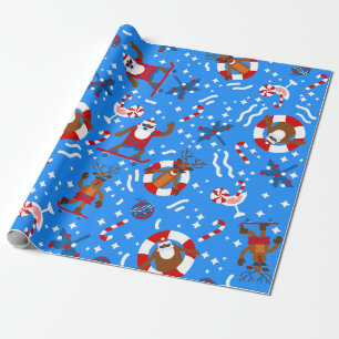 Weihnachten Juli Skater Black Santa Skateboard Geschenkpapier