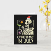 Weihnachten Juli Skeleton Flamingo Funny Summer Xm Karte (Gelbe Blume)