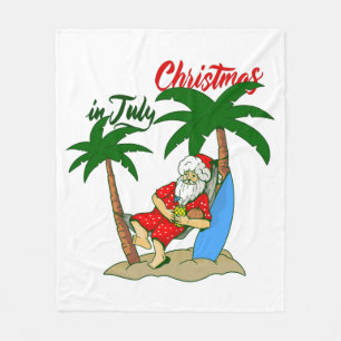 Weihnachten Juli tropischer Weihnachtsmann Fleecedecke