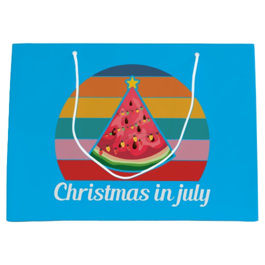 Weihnachten Juli Wassermelone Große Geschenktüte (Vorderseite)