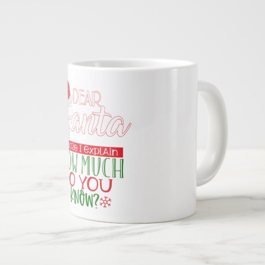 Weihnachten Jumbo-Tasse (Vorderseite Rechts)