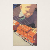 Weihnachten, Junge spielen mit Spielzeugbahnen (Vorderseite)