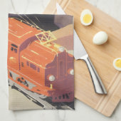 Weihnachten, Junge spielen mit Spielzeugbahnen Geschirrtuch (Viertel Falte)