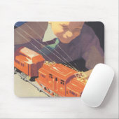 Weihnachten, Junge spielen mit Spielzeugbahnen Mousepad (Mit Mouse)