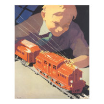 Weihnachten, Junge spielen mit Spielzeugbahnen