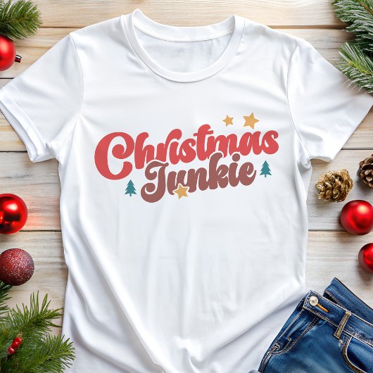 Weihnachten Junkie Feiertage Tri-Blend Shirt
