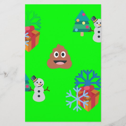 Weihnachten kackte Emoji Briefpapier (Vorderseite)