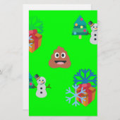 Weihnachten kackte Emoji Briefpapier (Vorne/Hinten)