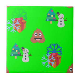 Weihnachten kackte Emoji Fliese