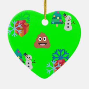 Weihnachten kackte Emoji Keramikornament