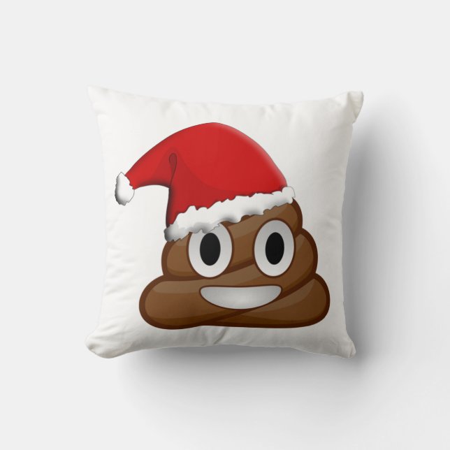Weihnachten kackte Emoji Kissen (Vorderseite)