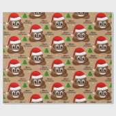 Weihnachten kackte Emoji mit Weihnachtsmannmütze P Geschenkpapier (Flach)