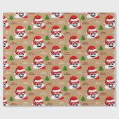Weihnachten kackte Emoji mit Weihnachtsmannmütze P Geschenkpapier (Flach)