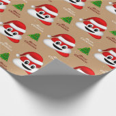 Weihnachten kackte Emoji mit Weihnachtsmannmütze P Geschenkpapier (Ecke)