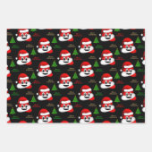 Weihnachten kackte Emoji mit Weihnachtsmannmütze P Geschenkpapier Set (Vorderseite 2)