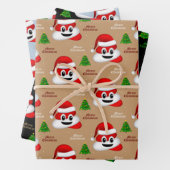 Weihnachten kackte Emoji mit Weihnachtsmannmütze P Geschenkpapier Set (Beispiel)
