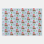 Weihnachten kackte Emoji mit Weihnachtsmannmütze P Geschenkpapier Set (Vorderseite 3)