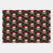 Weihnachten kackte Emoji mit Weihnachtsmannmütze P Geschenkpapier Set (Vorderseite 2)