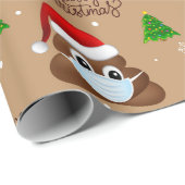 Weihnachten kackte Emoji mit Weihnachtsmannmütze u Geschenkpapier (Rolleneckpunkt)