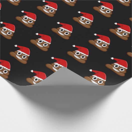 Weihnachten kackte emoji Niedlich Funny Geschenkpapier (Ecke)