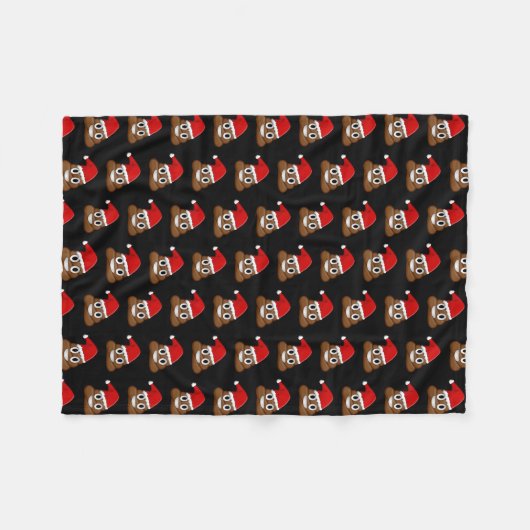 Weihnachten kackte emoji Niedlich Funny Pattern Fleecedecke (Vorderseite (Horizontal))