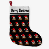 Weihnachten kackte Emoji-niedliches Muster Kleiner Weihnachtsstrumpf (Vorderseite)