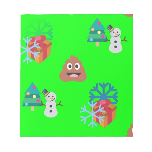 Weihnachten kackte Emoji Notizblock (Vorderseite)