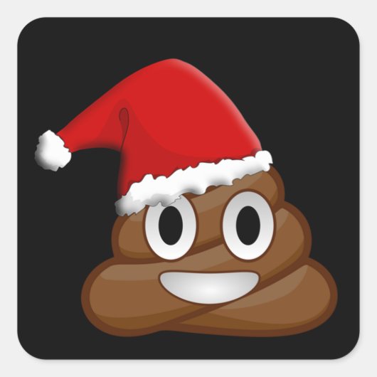 Weihnachten kackte Emoji Quadratischer Aufkleber (Vorderseite)