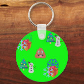 Weihnachten kackte Emoji Schlüsselanhänger (Vorderseite)
