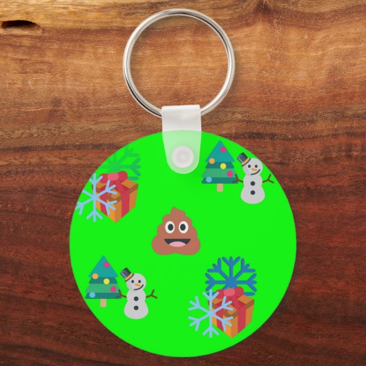 Weihnachten kackte Emoji Schlüsselanhänger (Vorderseite)