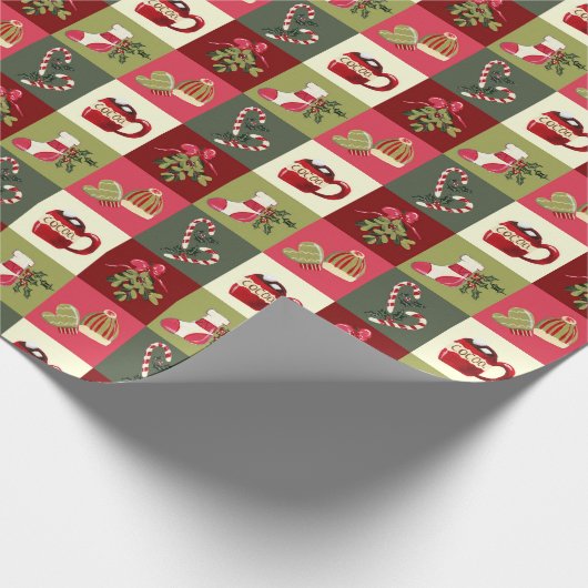 Weihnachten Kakaokonserven Geschenkpapier (Ecke)