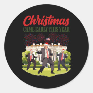 Weihnachten kam Anfang dieses Jahres Funny Santa T Runder Aufkleber