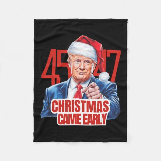 Weihnachten kam Early Funny Donald Trump Santa Cla Fleecedecke (Vorderseite)