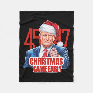 Weihnachten kam Early Funny Donald Trump Santa Cla Fleecedecke