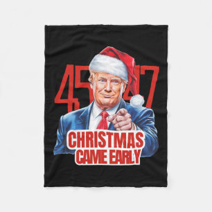 Weihnachten kam Early Funny Donald Trump Santa Cla Fleecedecke