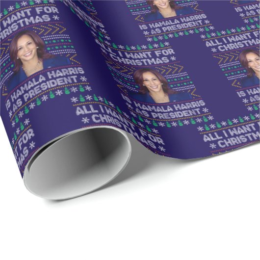 Weihnachten Kamala Harris für den Präsidenten Geschenkpapier (Rolleneckpunkt)