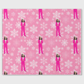 Weihnachten kamala harris santa eiskalt pink geschenkpapier (Flach)