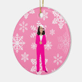 Weihnachten kamala harris santa eiskalt pink keramik ornament (Links)