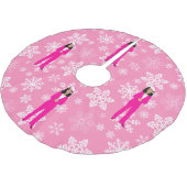 Weihnachten kamala harris santa eiskalt pink polyester weihnachtsbaumdecke (Schrägansicht)