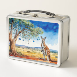 Weihnachten Kangaroo unter gumtree bunten Bauern Metall Brotdose