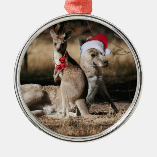 Weihnachten Kangaroos Australischer Stil Ornament Aus Metall (Vorne)