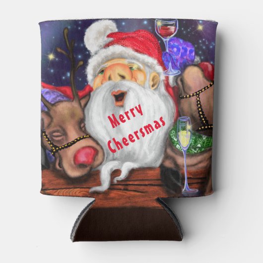 Weihnachten kann kälter Weihnachten und Rentierspa Dosenkühler (Vorderseite)