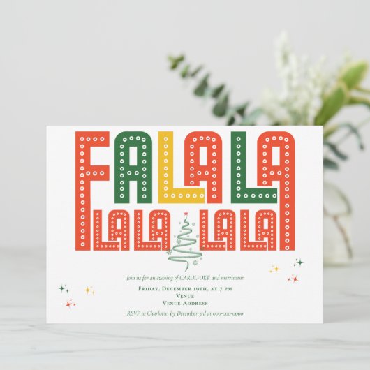 Weihnachten - Karaoke Kirche Einladung (Stehend Vorderseite)