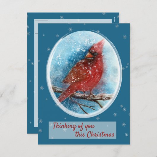 Weihnachten Kardinal Denken Sie an Ihren Urlaub (Vorne/Hinten)